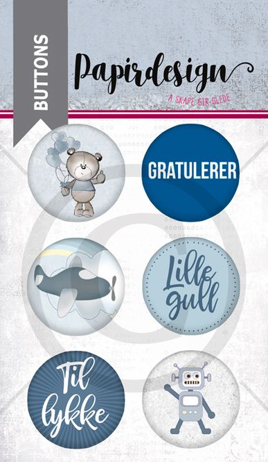 Hovedbilde Lille gull, blå (buttons)