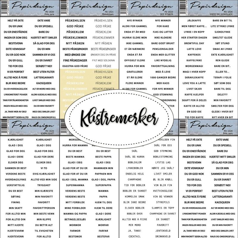 Alle klistremerker, 7 design