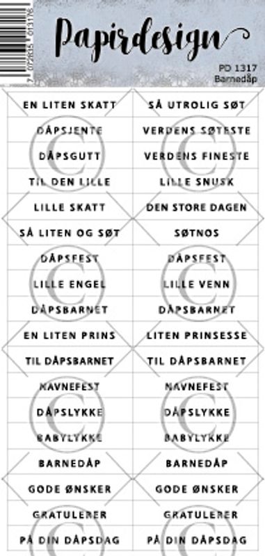 PD 1317 Barned&aring;p ( 6 klistremerker i pakken )